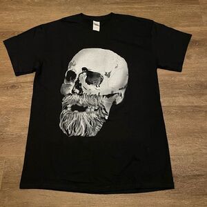 Mens Bearded Skull Shirt Cotton Size Medium New Without Tags